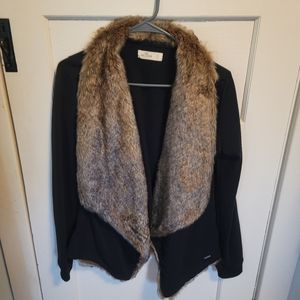 Faux fur cotton jacket /sweater. Never worn .